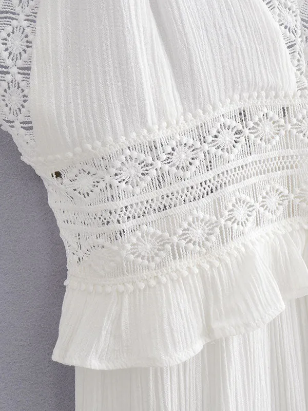 V-Neck Lace Slip Maxi Dress