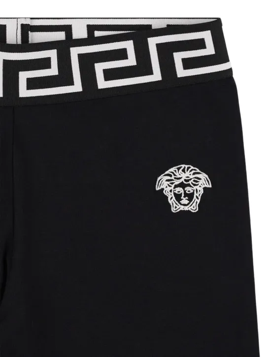 Versace   Cotton jersey leggings w/ logo 