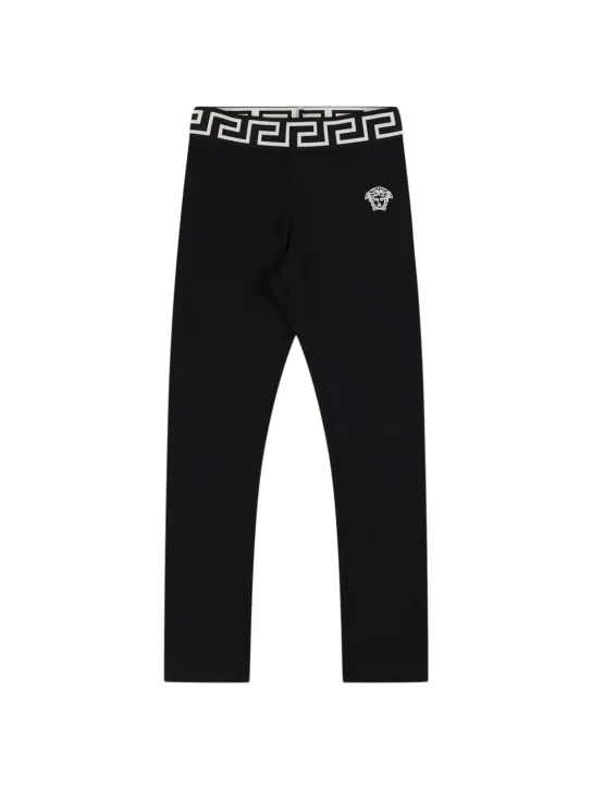 Versace   Cotton jersey leggings w/ logo 