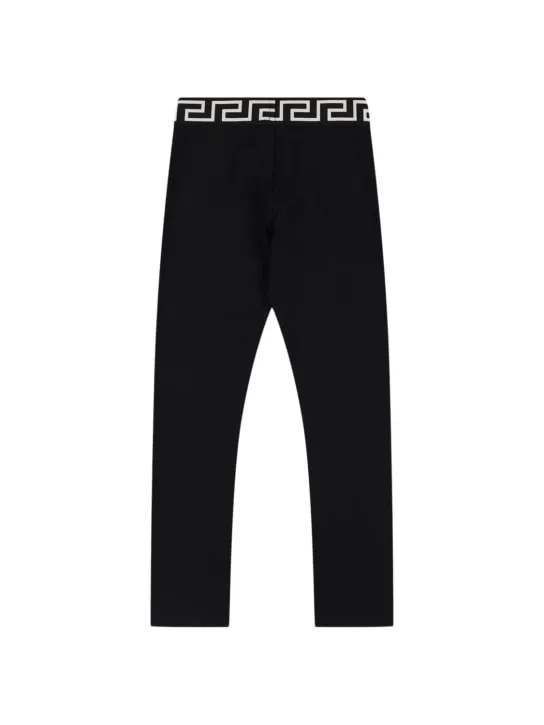 Versace   Cotton jersey leggings w/ logo 