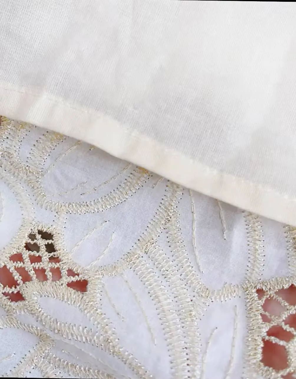 White Flower Embroidery Long Dress
